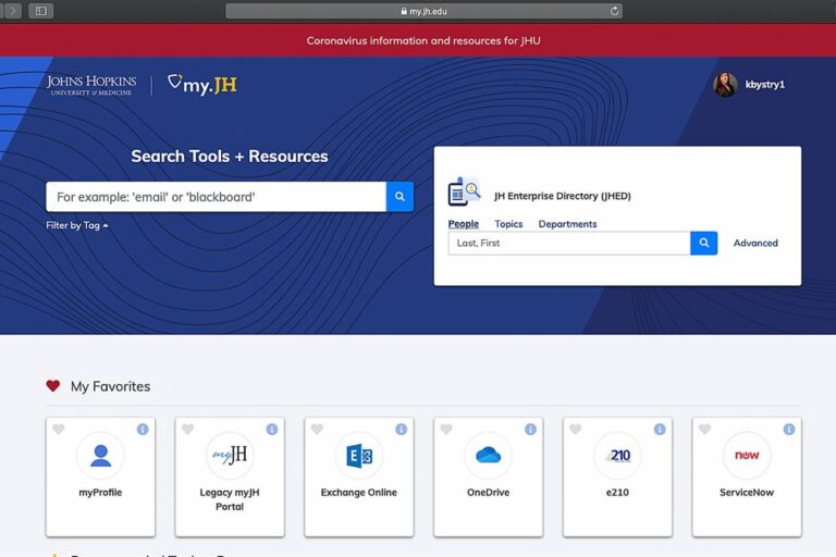 A New Look For Your MyJH Portal Hub