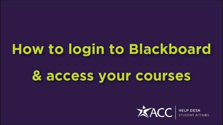 ACC Help Desk How To Login To Blackboard Access Your Courses YouTube