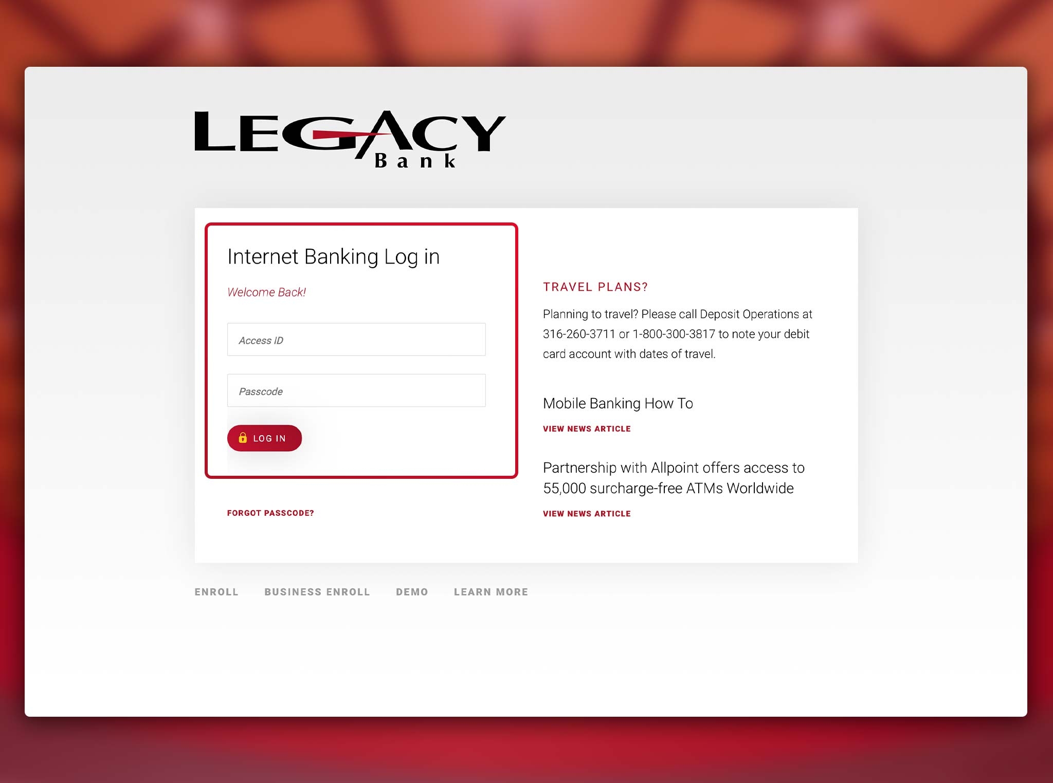legacy portal login legacy portal login
