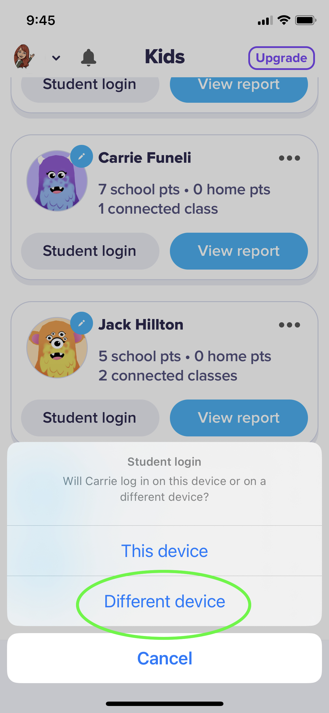 time for learning student login