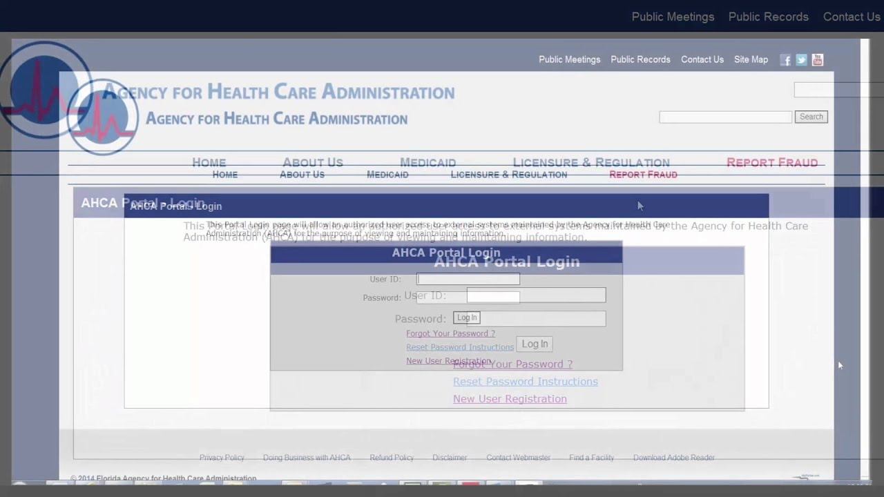ahca portal login
