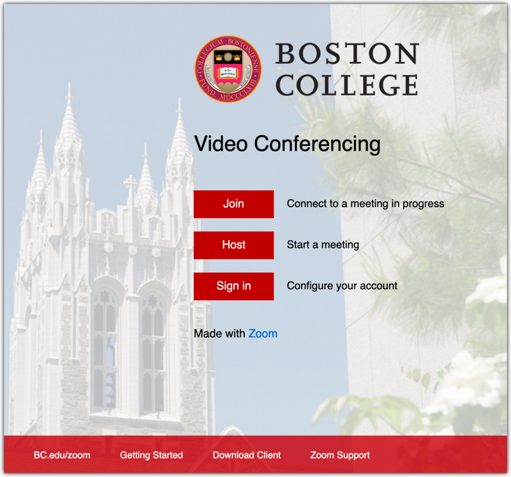 Accessing Your BC Zoom Account