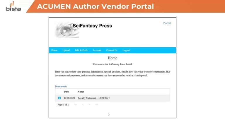 ACUMEN Author Vendor Web Portal YouTube