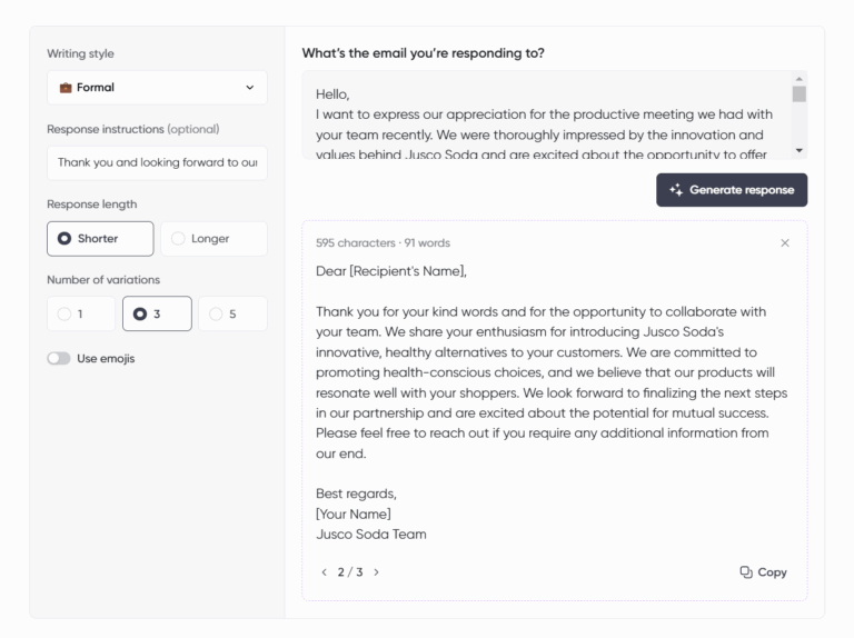 AI Email Response Generator Free Email Reply Tool By Planable