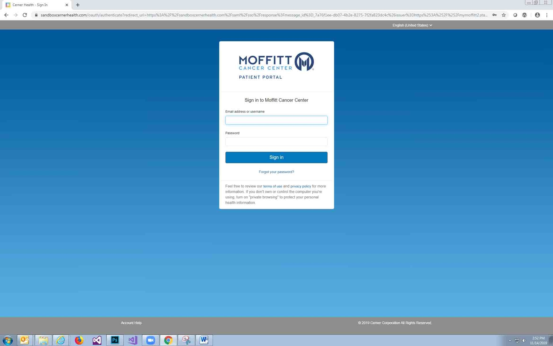 moffitt portal login