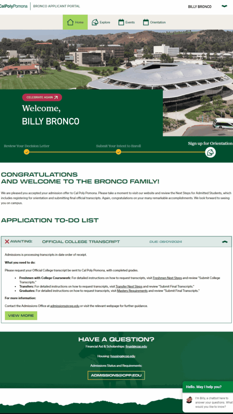 Bronco Applicant Portal