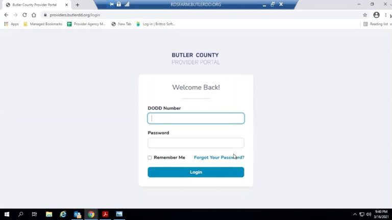 Butler County Provider Portal Log In Butler County