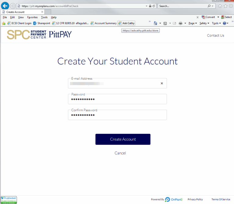 Collection Accounts Student Payment Center