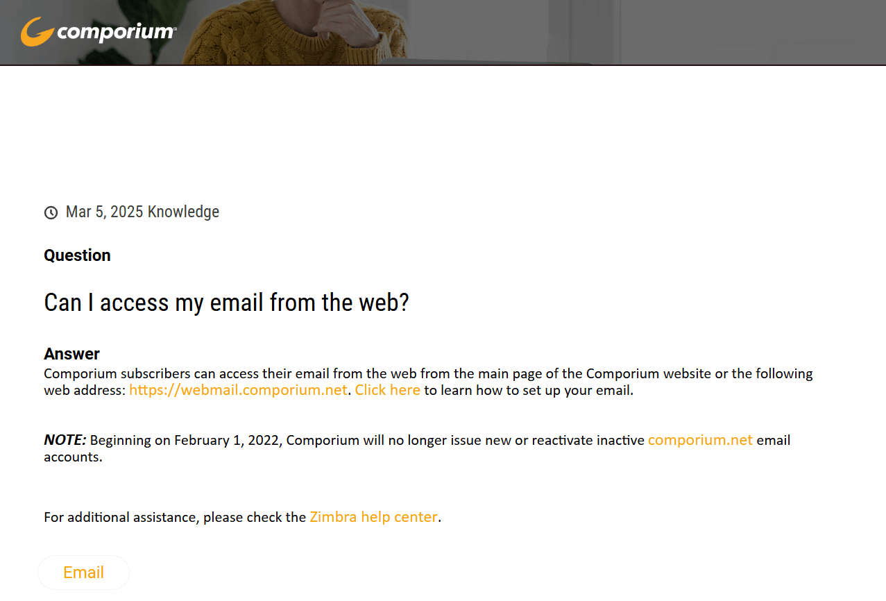 comporium email login