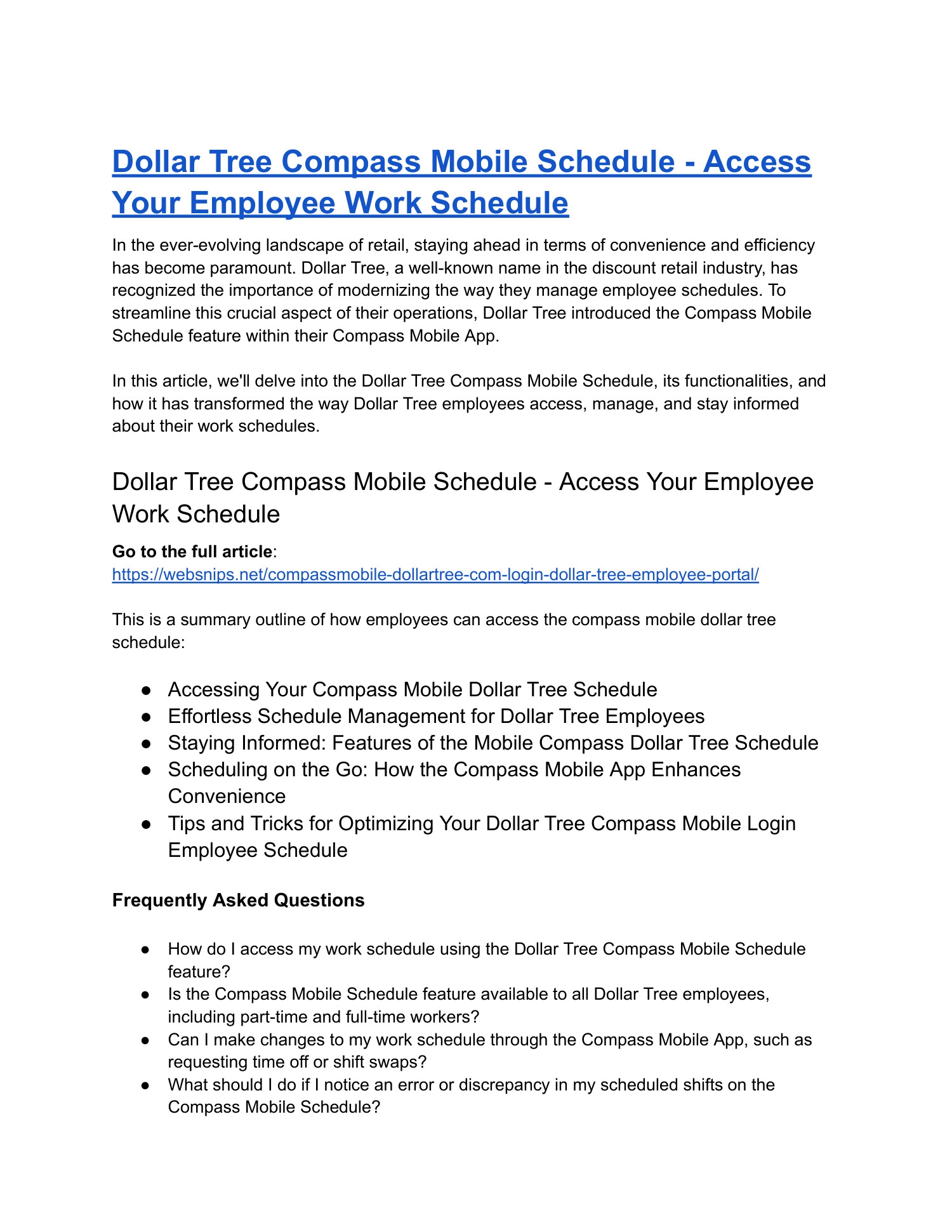 dollar tree compass employee login