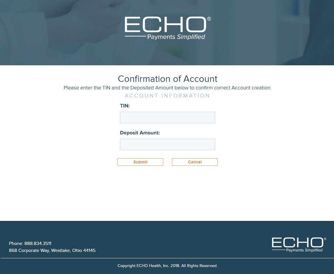 echo provider payments - login.