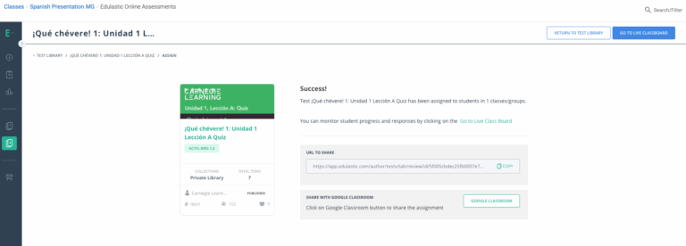 Edulastic Administer Assessments Online WL Carnegie Learning