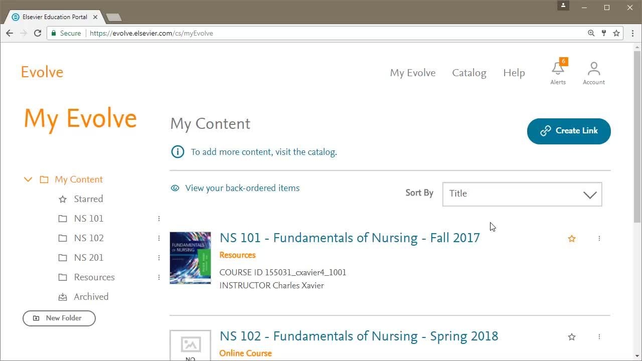 evolve site student login