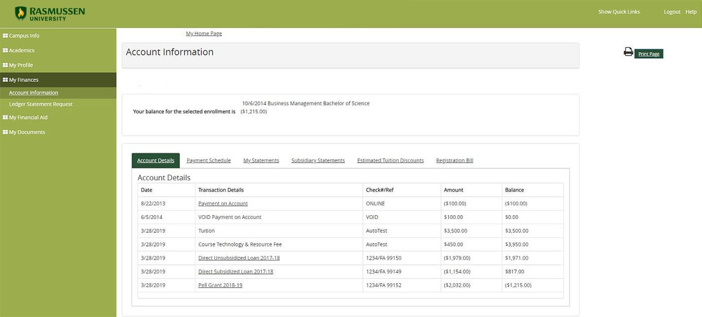 rasmussen student login