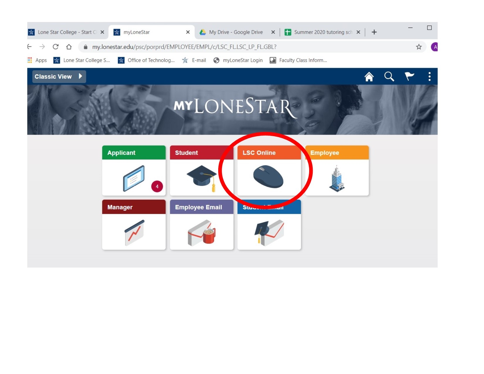 lonestar student login