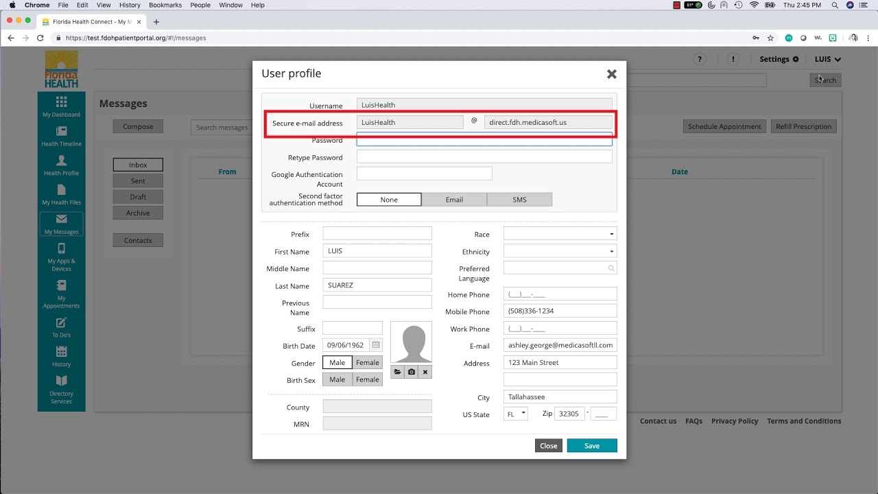 genetics center patient portal login