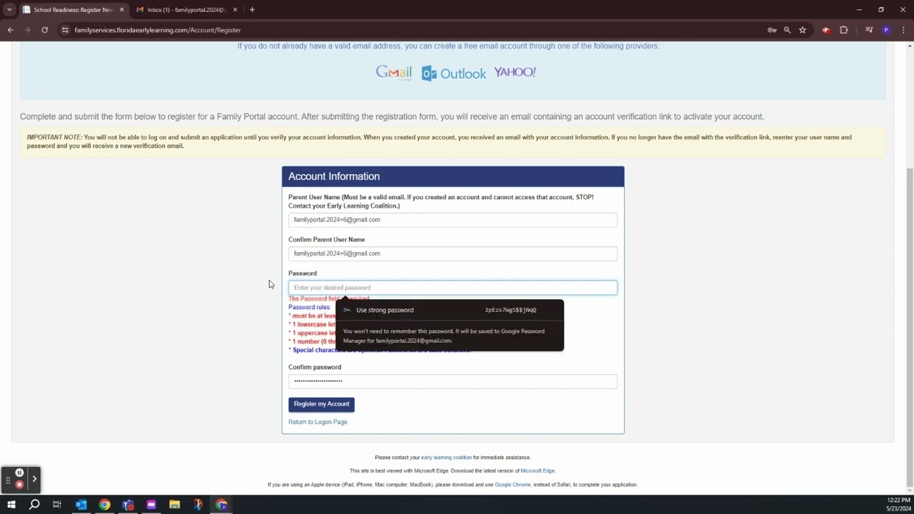 arise family portal login