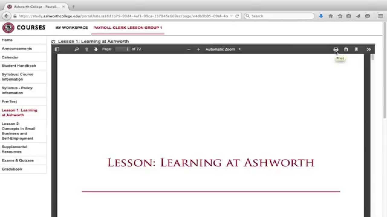 ashworth college student login