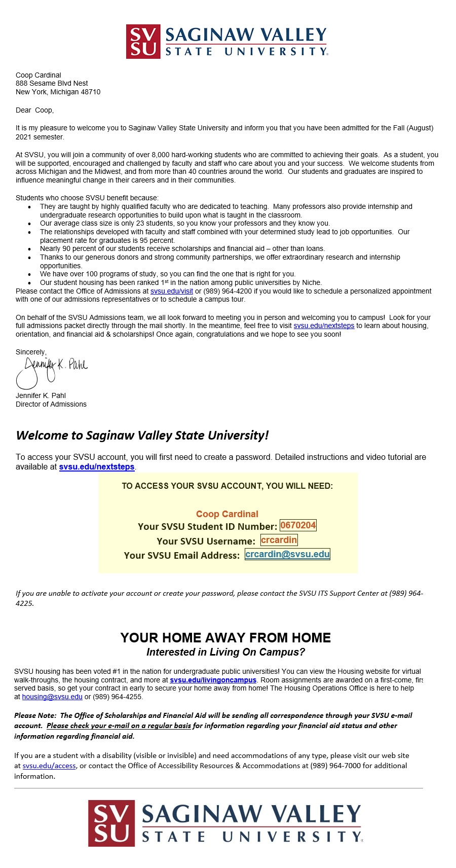 Help With Credentials Admissions SVSU