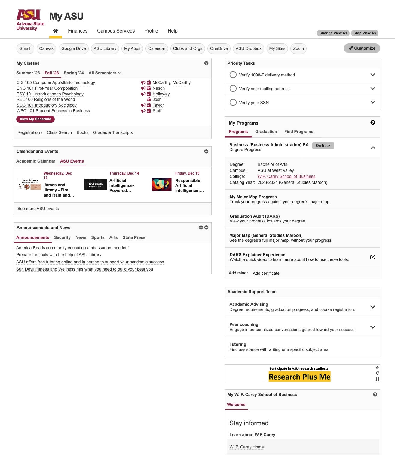 asu portal login