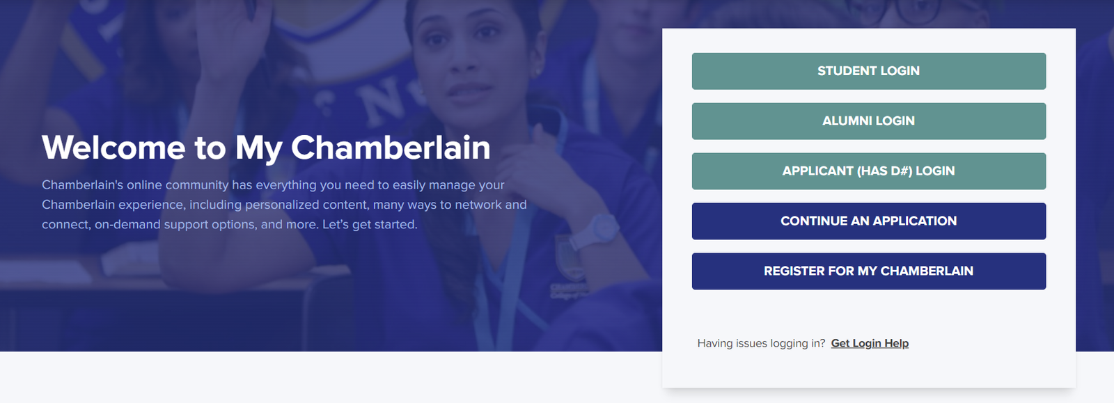 chamberlain login student portal