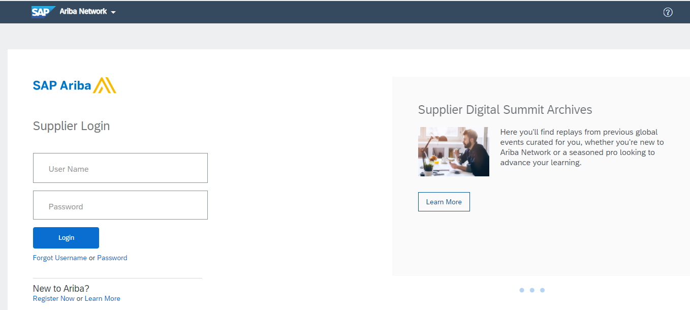 ariba supplier portal login