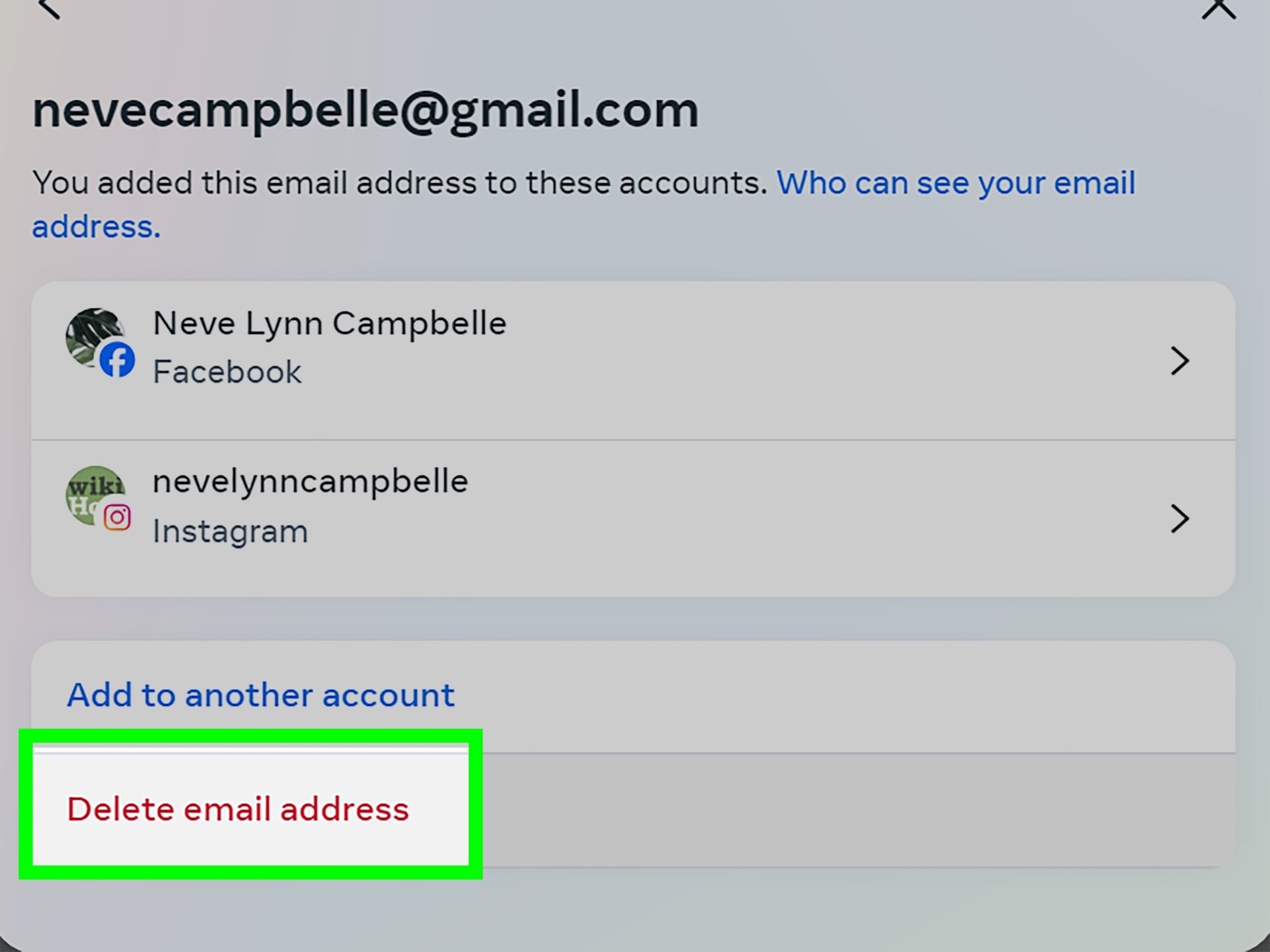 change facebook login email