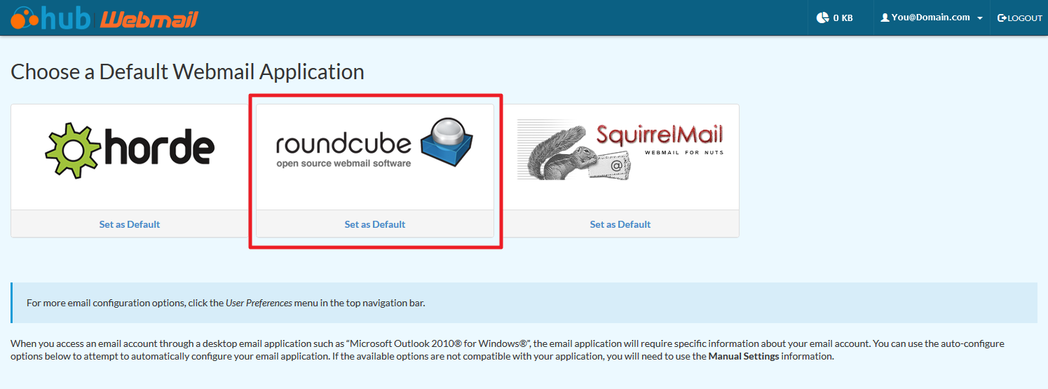 roundcube webmail login email