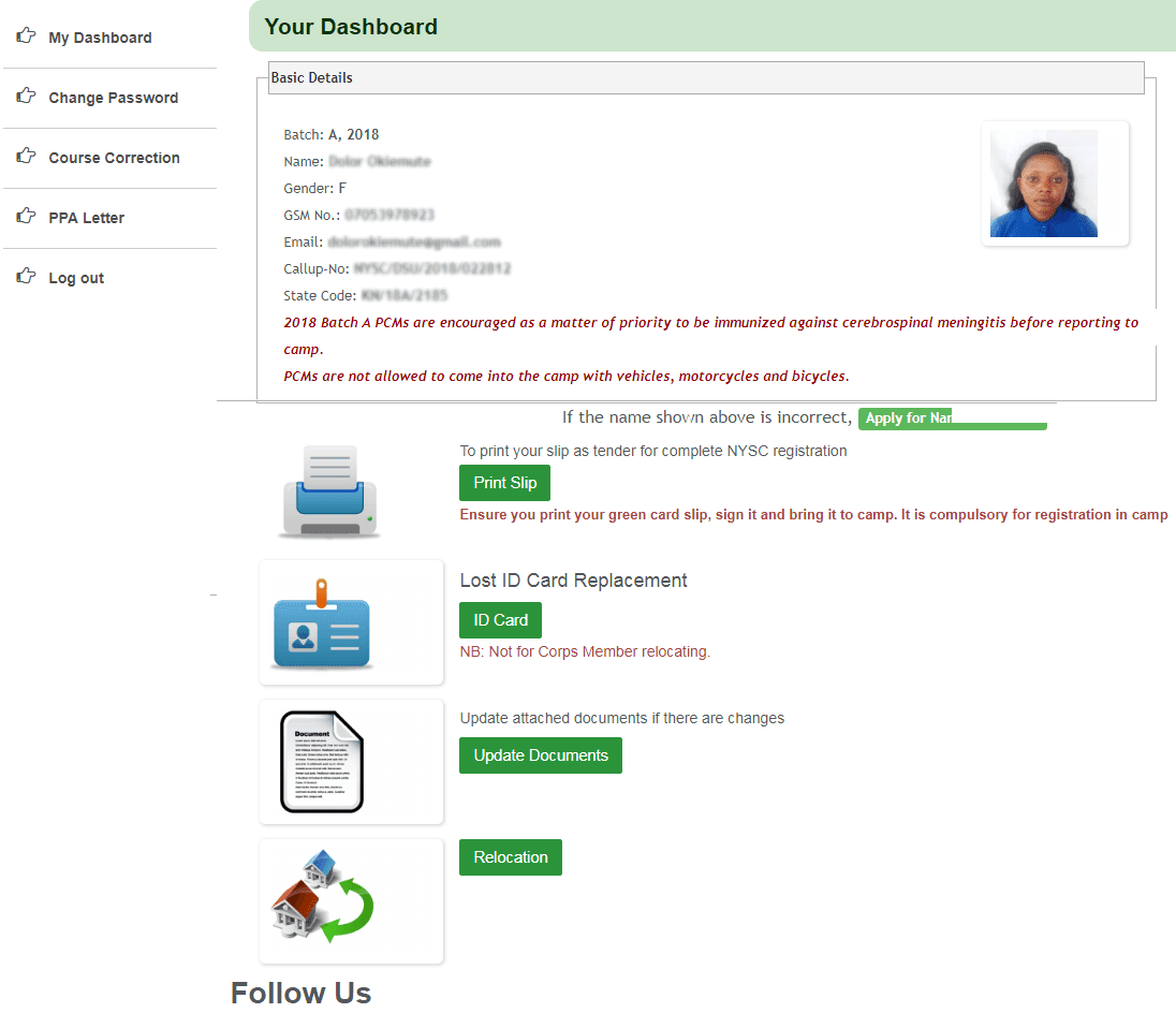 nysc portal login