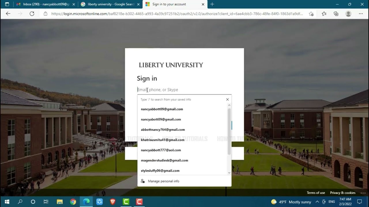 liberty university email login