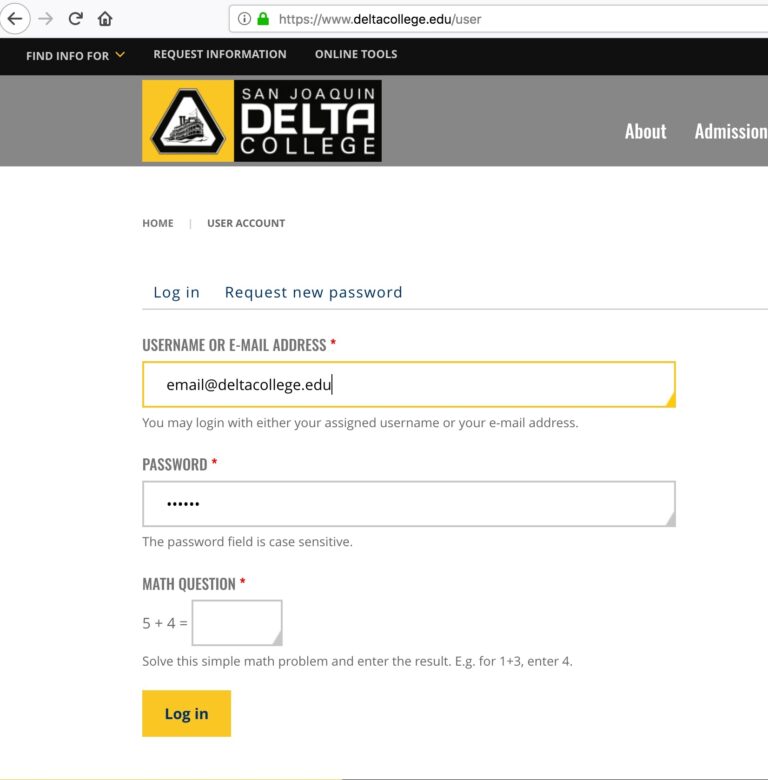 How To Login San Joaquin Delta College