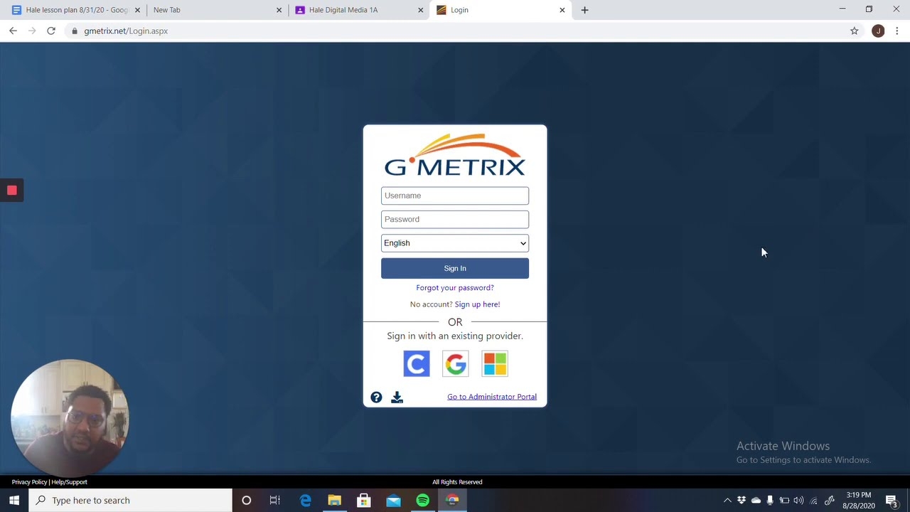 gmetrix student login