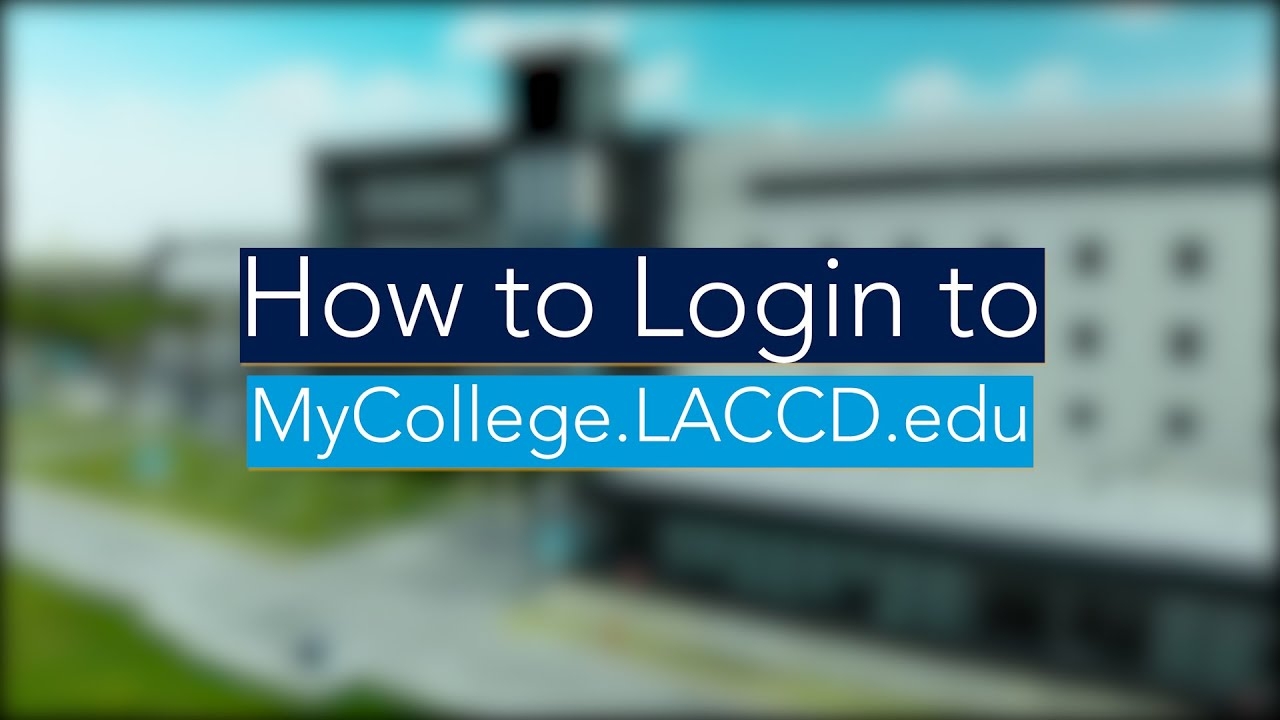 How To Login To Mycollege LACCD edu YouTube
