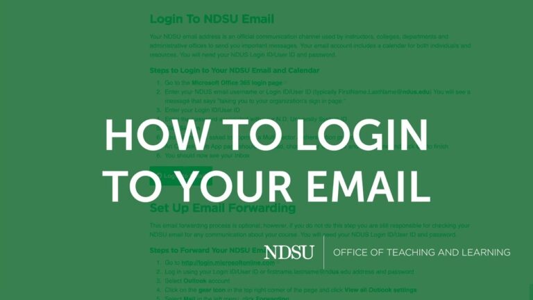 How To Login To Your NDSU Email YouTube