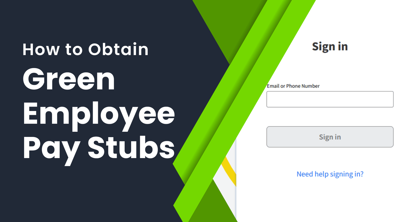 green employee login paystub