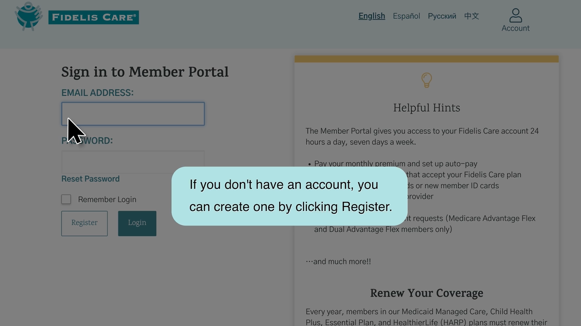 fidelis provider portal login