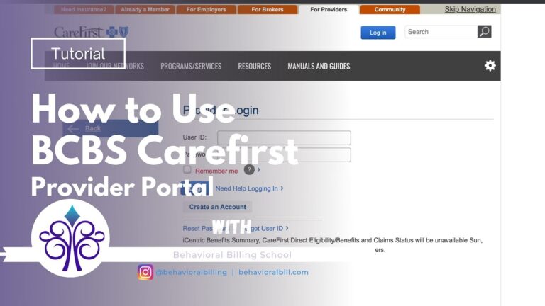 How To Use BCBS Carefirst Online Provider Portal YouTube