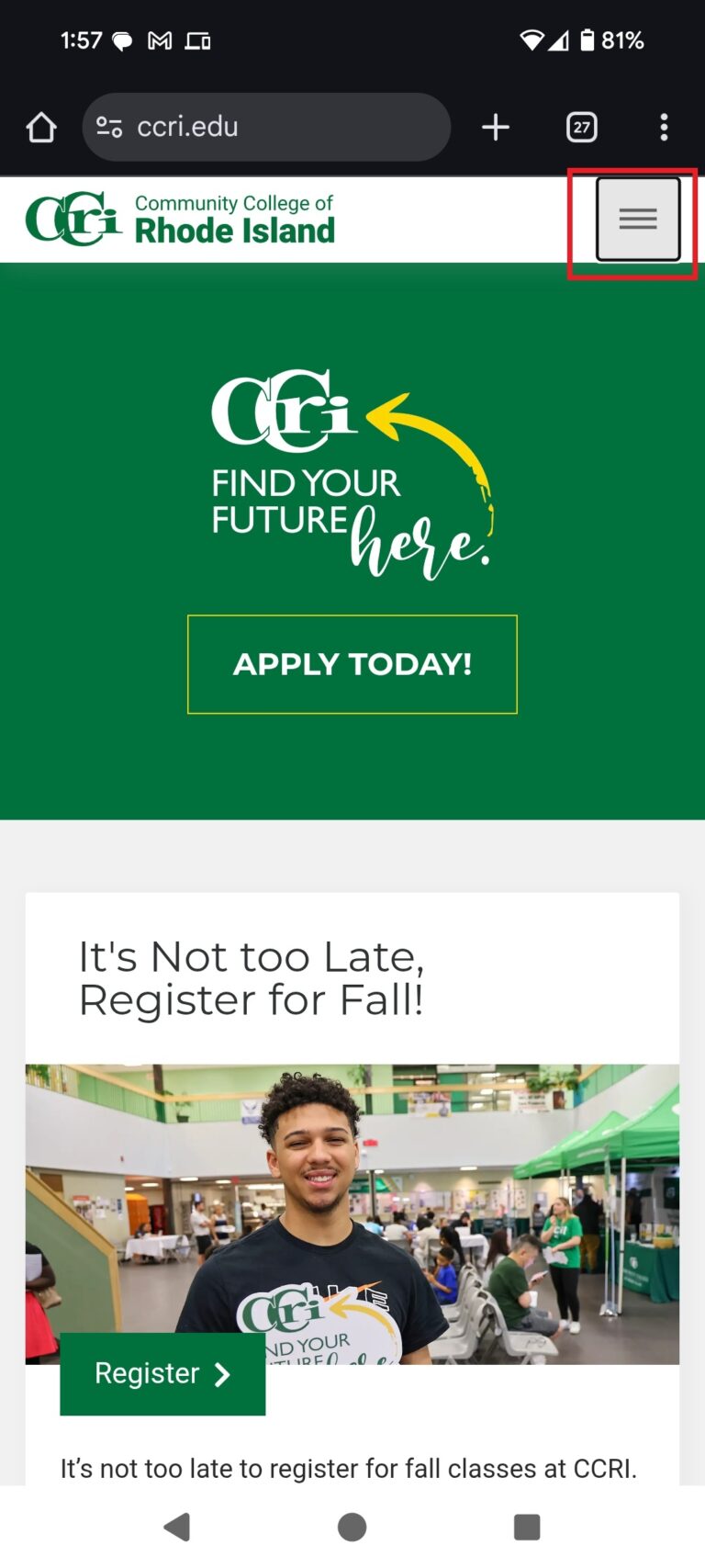 Important Login Information CCRI