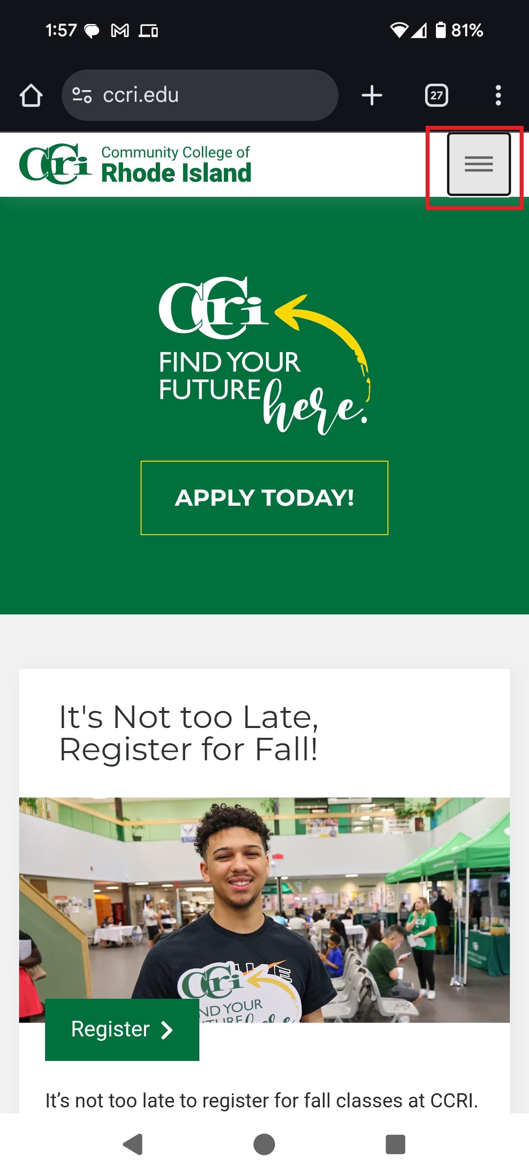 Important Login Information CCRI