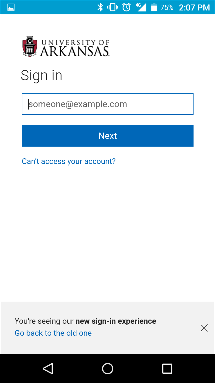university of arkansas email login