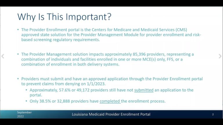 LA Medicaid Provider Enrollment Portal Provider Engagement September 2022 YouTube