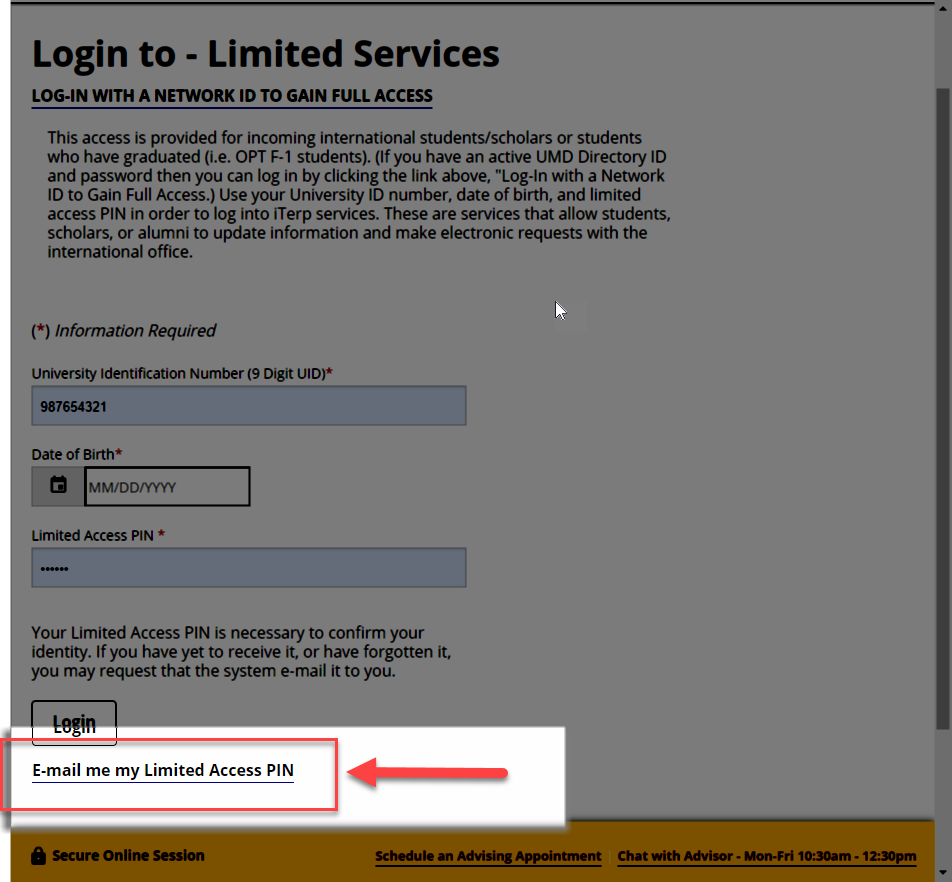 university of maryland portal login