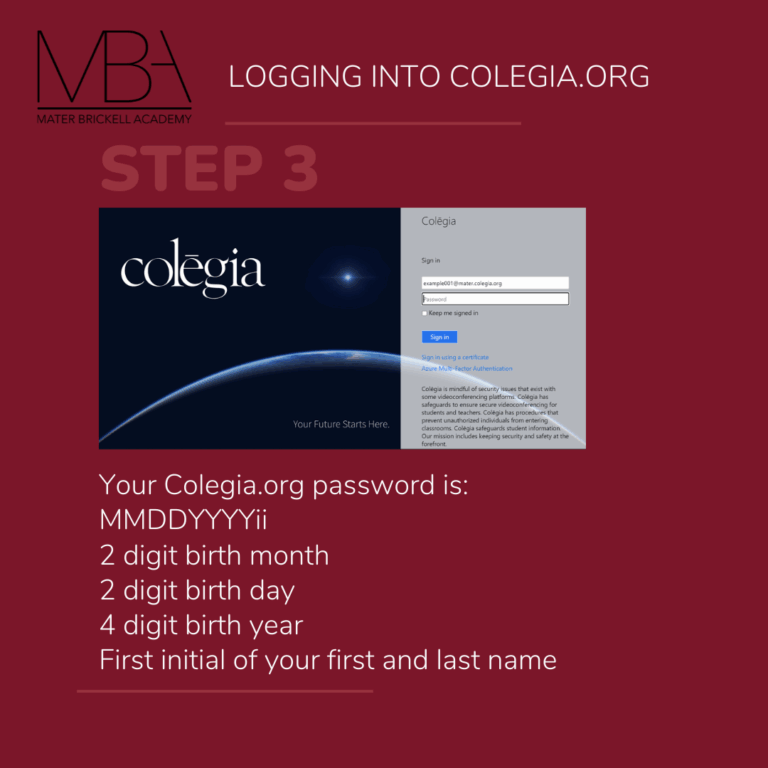 Login Instructions Colegia Mater Brickell Academy