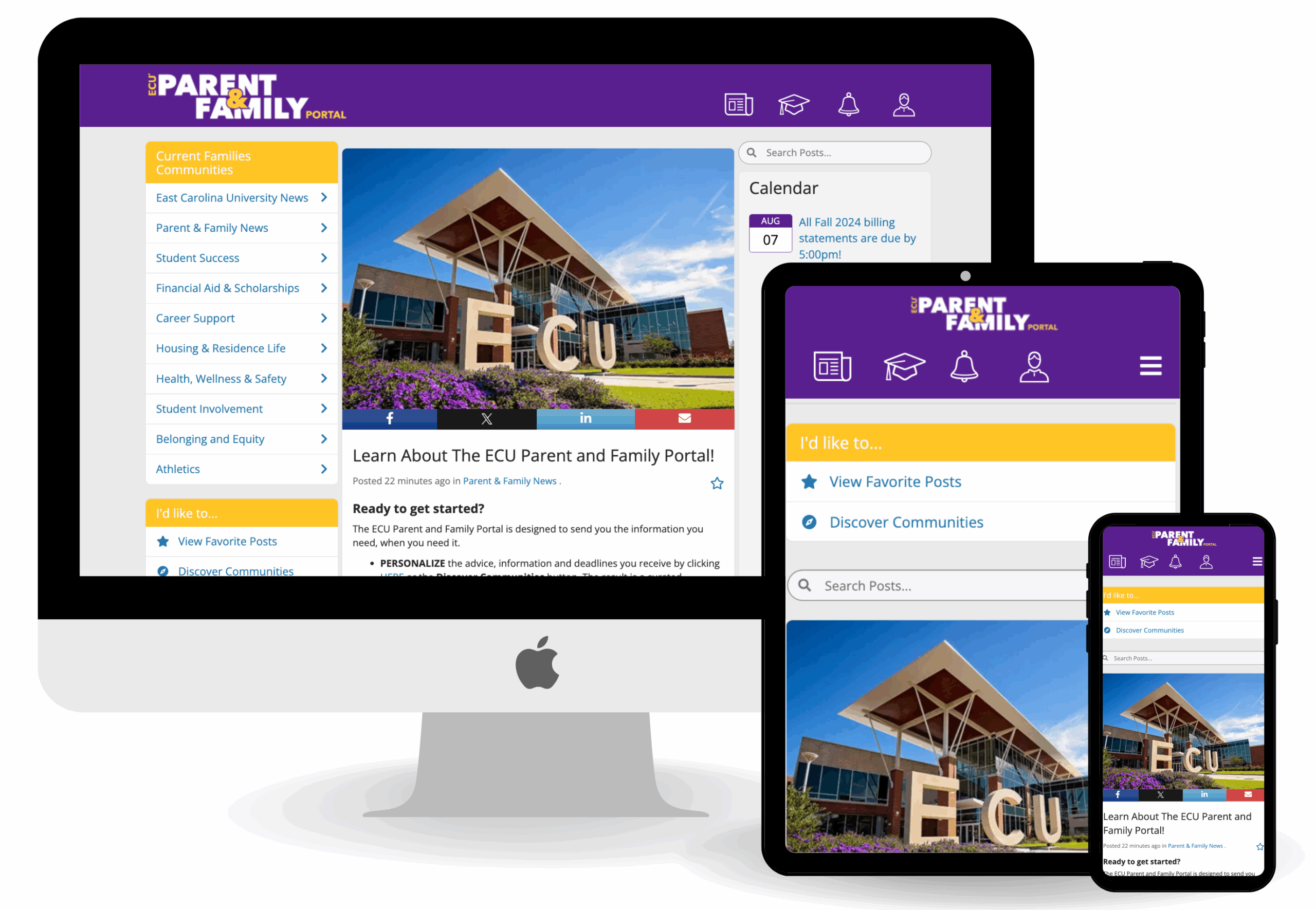 Login The ECU Parent And Family Portal