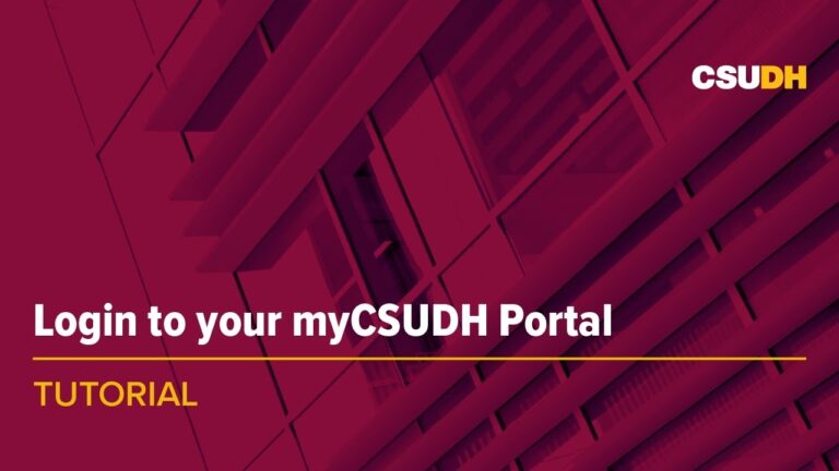 Login To Your MyCSUDH Portal YouTube