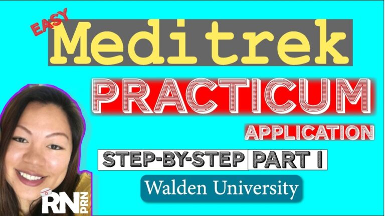 Meditrek Practicum Application WaldenU NP Program Step by Step Part 1 YouTube