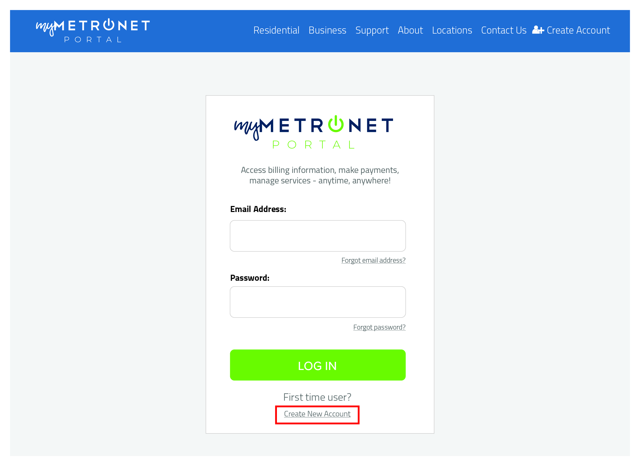 Metronet Creating Your MyMetronet Portal Account