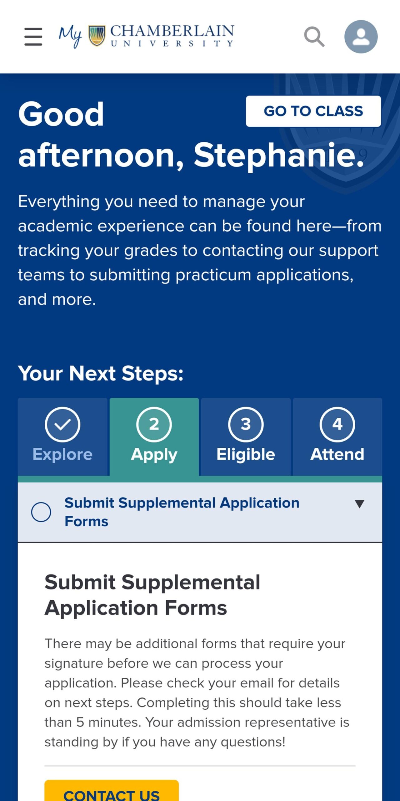 chamberlain student login