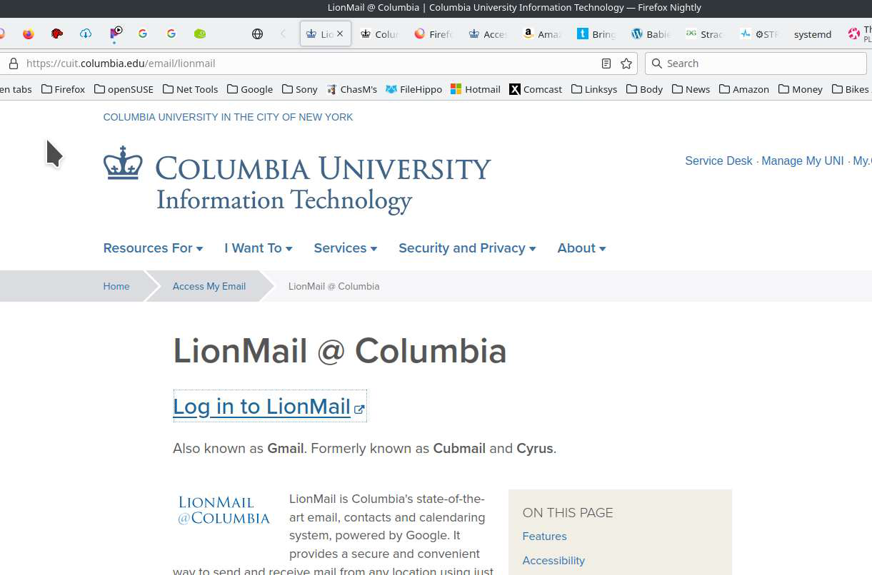 columbia university email login