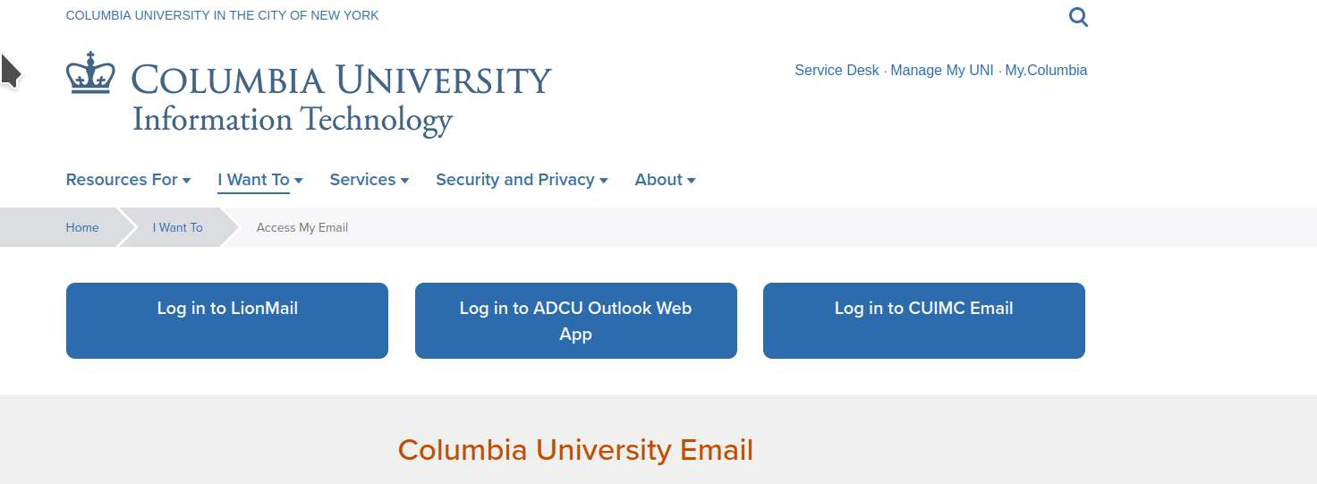 columbia login email columbia login email